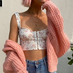 Floral bustier crop top